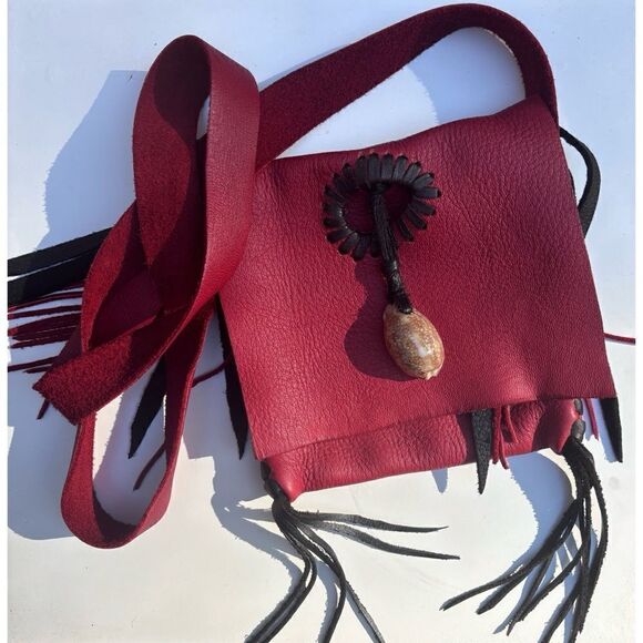 RARE -Jimmi WZBoho Artisan CrossbodyBagin Red